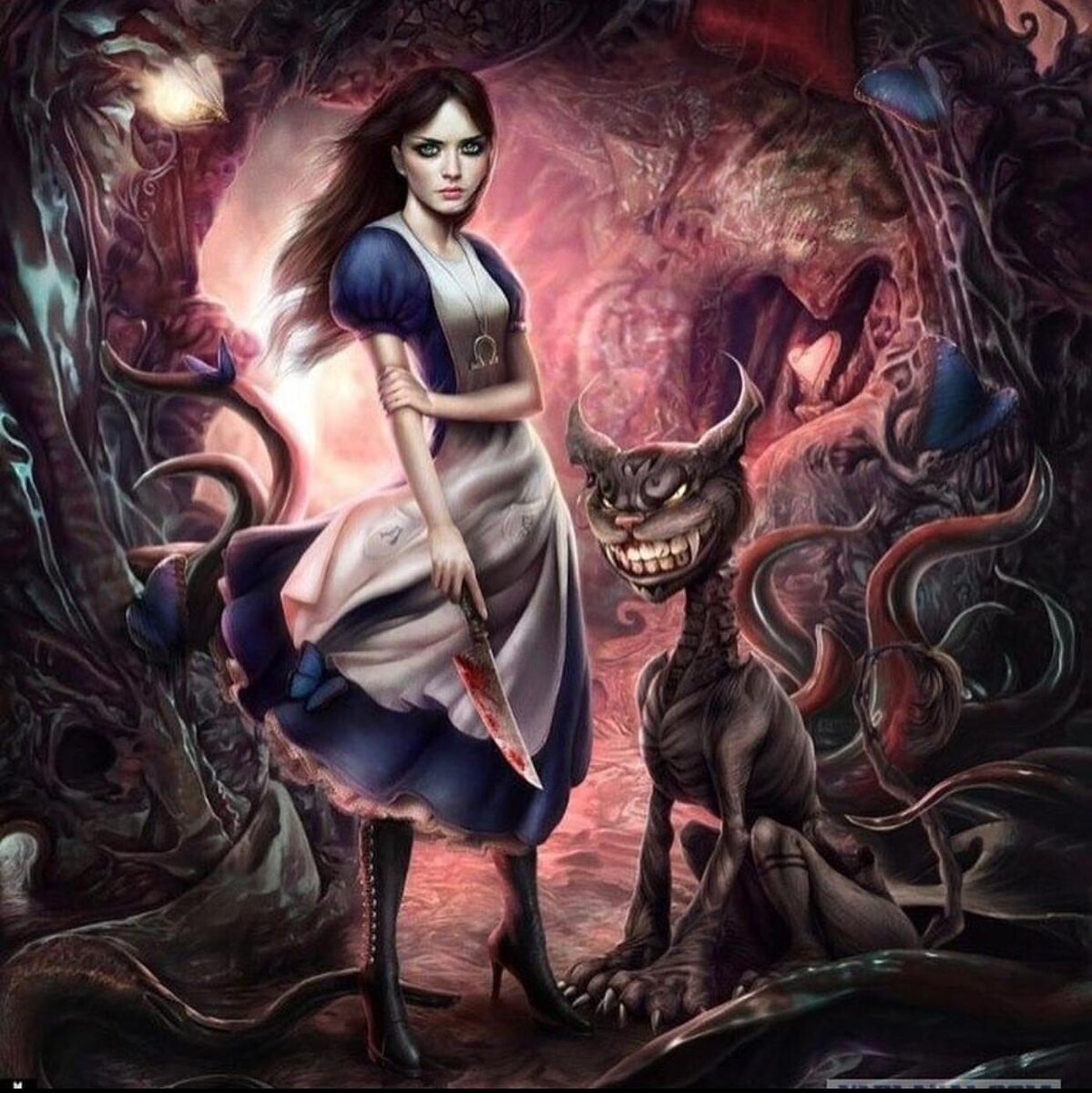 Добро алиса. Алиса Американ МАКГИ арт. Alice Madness Returns Алиса и Чешир. Алиса в стране чудес МАКГИ. Алиса в стране чудес Американ МАКГИ арт.