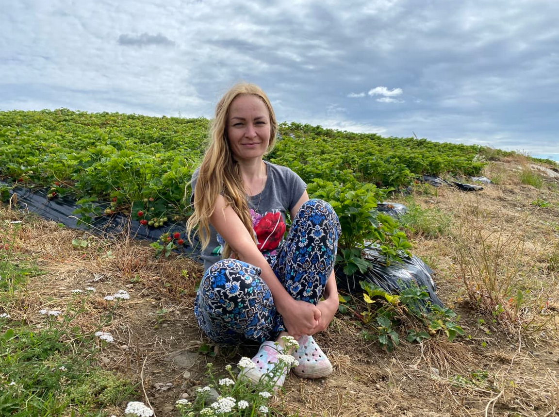 Украинка Милана Лузина приезжает на сезонные работы в Финляндию 10-й год подряд, из них 9 сезонов она работает на ферме Лайтинена. Фото: Marianne Mattila / Yle 