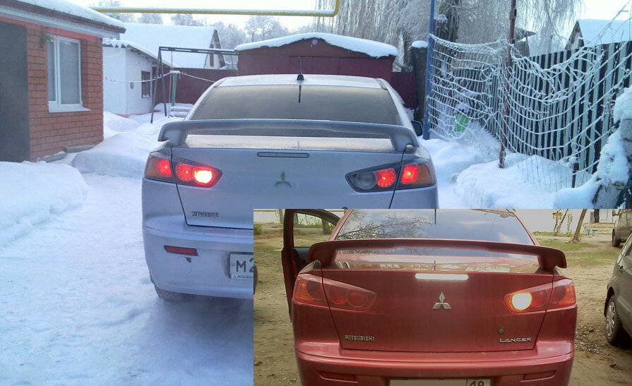 Яркий пример - Mitsubishi Lancer X. В левой фаре красная противотуманка, в правой - белый фонарь заднего хода. Смотрится, кстати, несимметрично, как будто производитель что-то перепутал или решил сэкономить. Фотографии машин с Drive2.ru