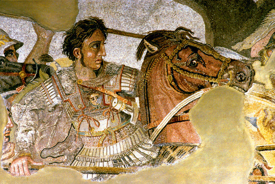 Александр в битве при Иссе. Фрагмент мозаики из Помпеев, 125–120 годы до н. э. 
