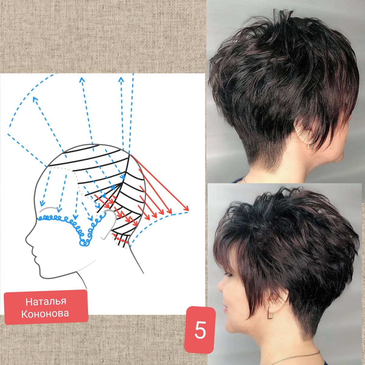 6 вариантов стильных и коротких женских стрижек в схемах. Часть 127