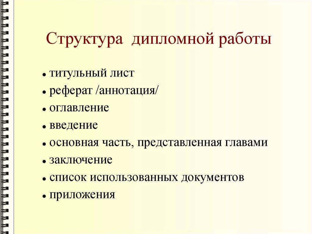 Структура дипломной работы