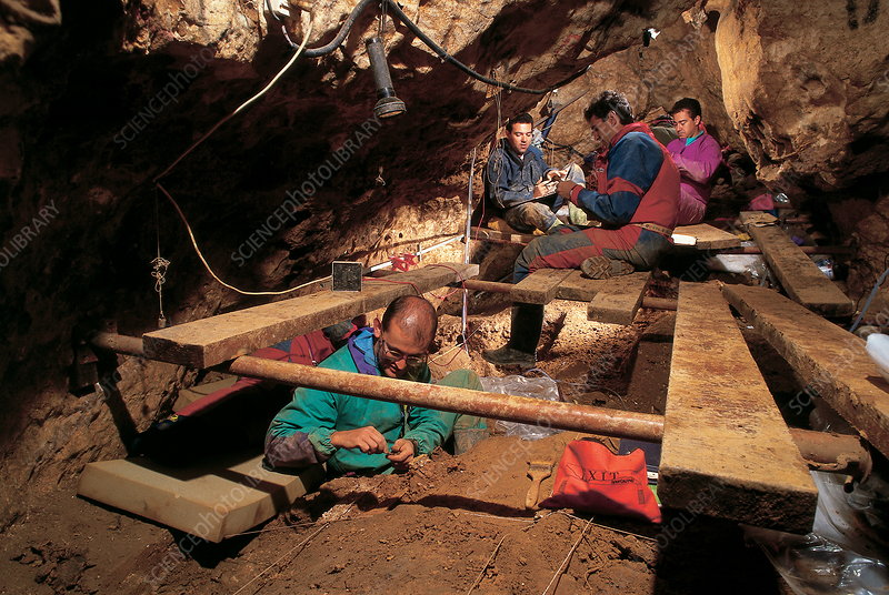 Раскопки в Sima de los Huesos. Источник https://www.sciencephoto.com/media/170674/view/excavations-at-sima-de-los-huesos
