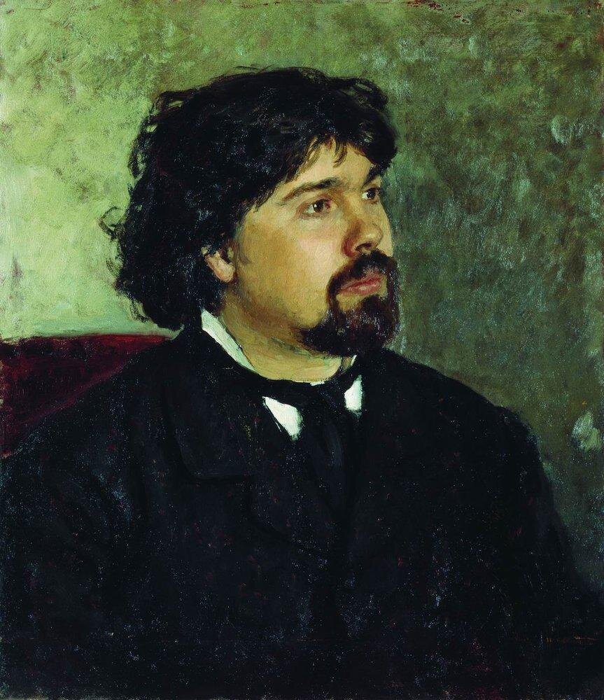 Портрет В. С. Сурикова,И.Е. Репин, 1877 ГТГ.