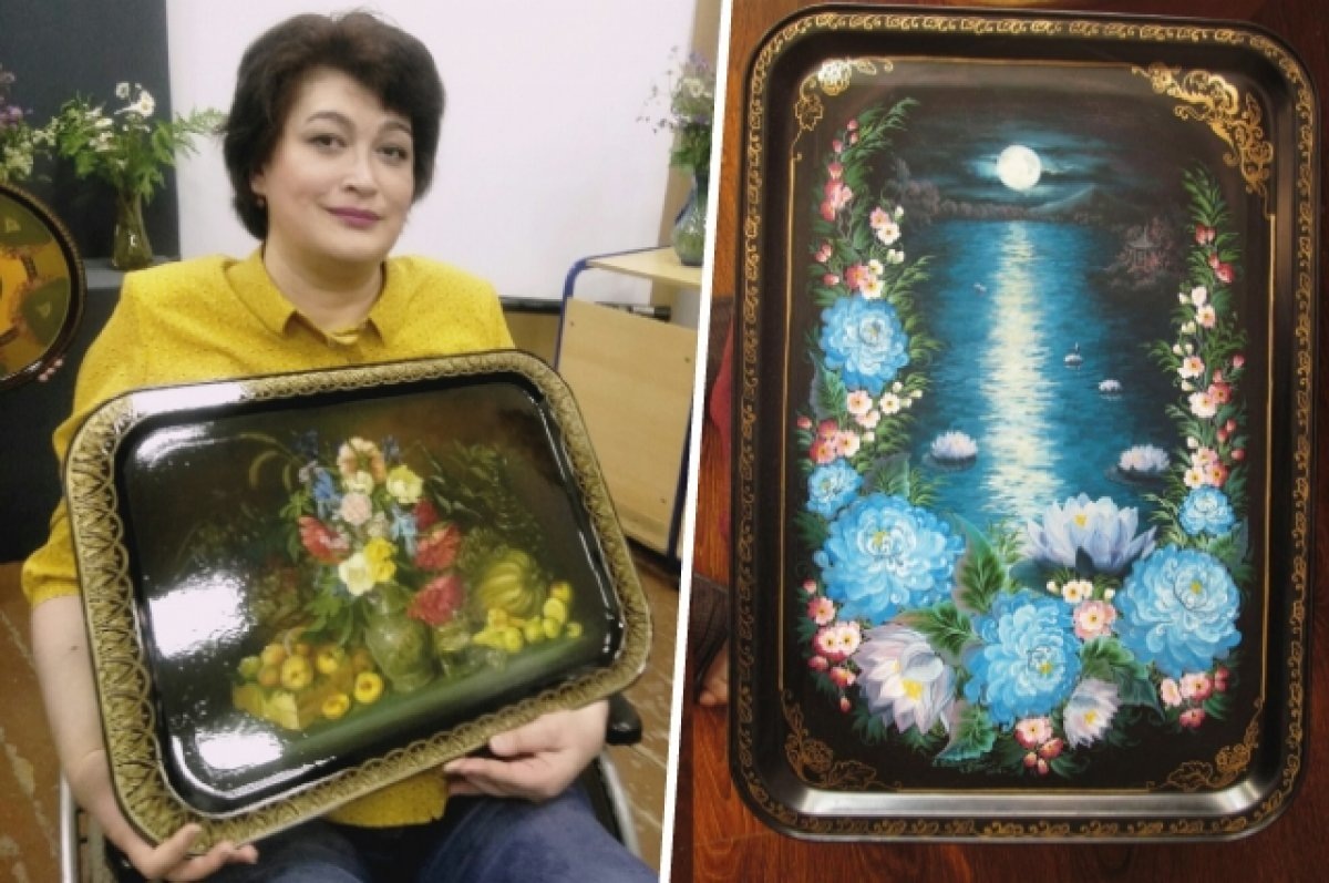    Уральские подносы. Тагильчанка в инвалидном кресле создаёт мировые шедевры