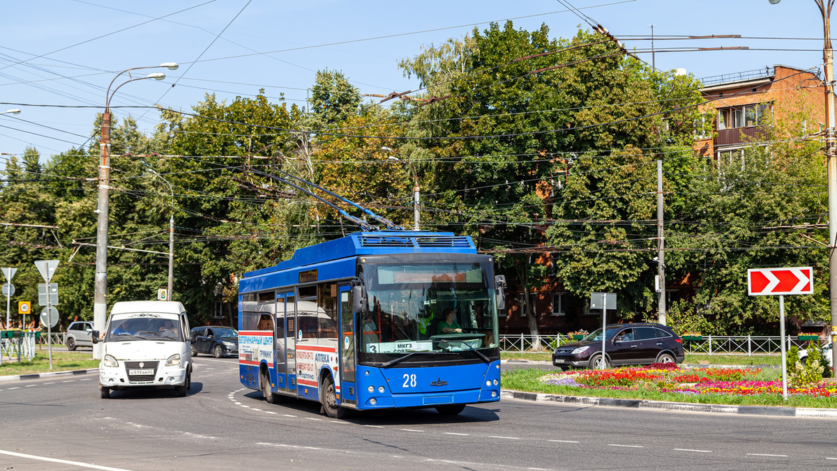 Троллейбус МАЗ-206Т  на маршруте номер 3 в г. Видное, 26.09.2022 года, источник https://transphoto.org/photo/1657598/?vid=415645, автор Sheson