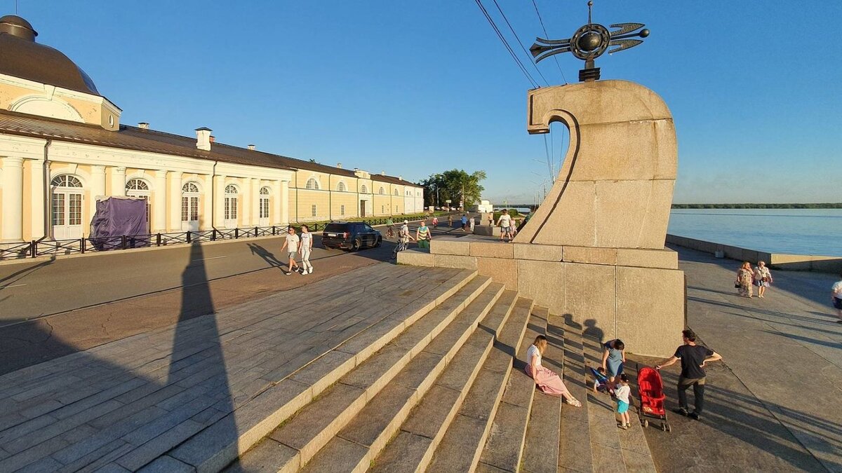Panorama: Обелиск на мысе Пур-Наволок, genre sculpture, Russia, Arkhangelsk, nab