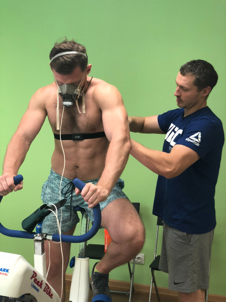 Дмитрий Кудряшов на тестировании аэробных возможностей.