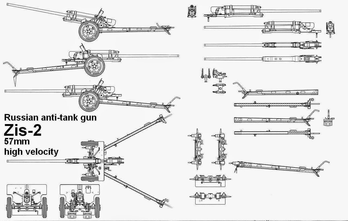 Рисунок пушки зис 3