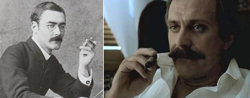 Фотопортрет Редьярда Киплинга и кадр из фильма «Жестокий романс».