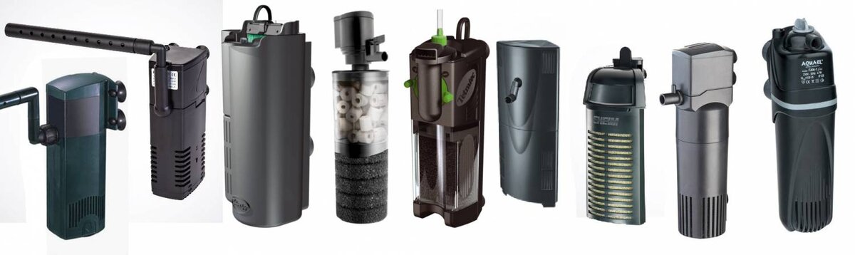 Внутренние фильтры одна и двух секционные.