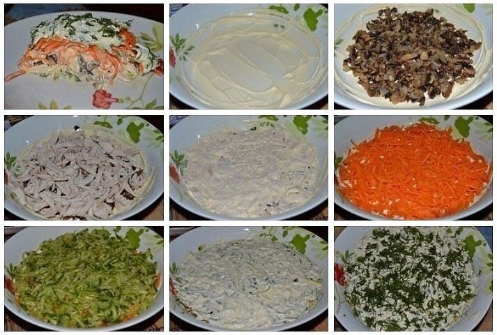 Пошаговое приготовление салата фото Салат "Восторг" - вкусное и простое блюдо на праздничный стол. СТРЯПУХА Дзен