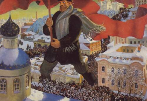Фото: Картина Б.М. Кустодиева «Большевик», 1920