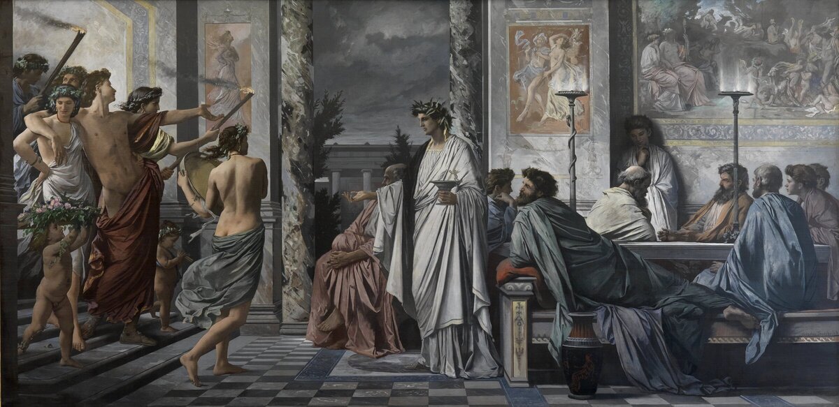 Plato´s Symposium — Ансельм Фейербах, 1869 г. // Государственный кунстхалле Карлсруэ