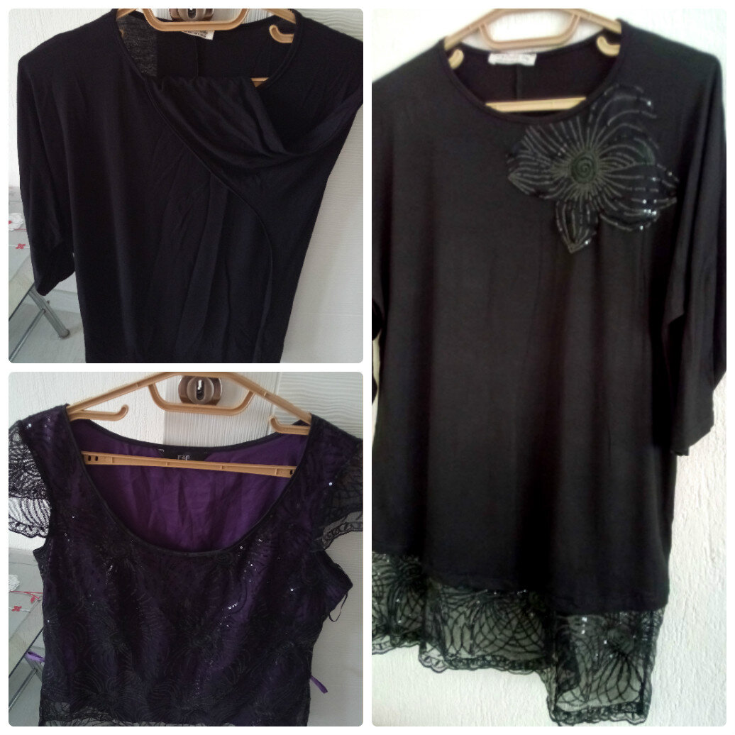 Слева - футболка и блуза, справа - результат переделки: туника