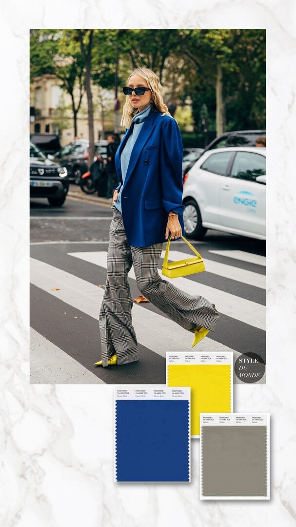 Сочетание №2 - синий, серый, желтый.