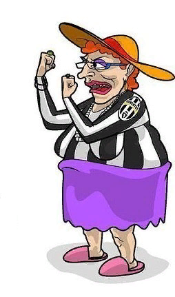 Карикатура на "старую сеньору" - прозвище "Ювентуса".