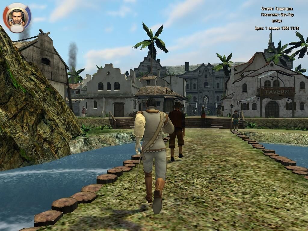 Обычная высадка в порт. По сегодняшним меркам графика выглядит отстало, но на то время это было чут ли не "реализм")