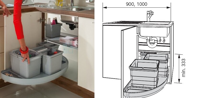 Ведро для мусора в тумбу под мойку