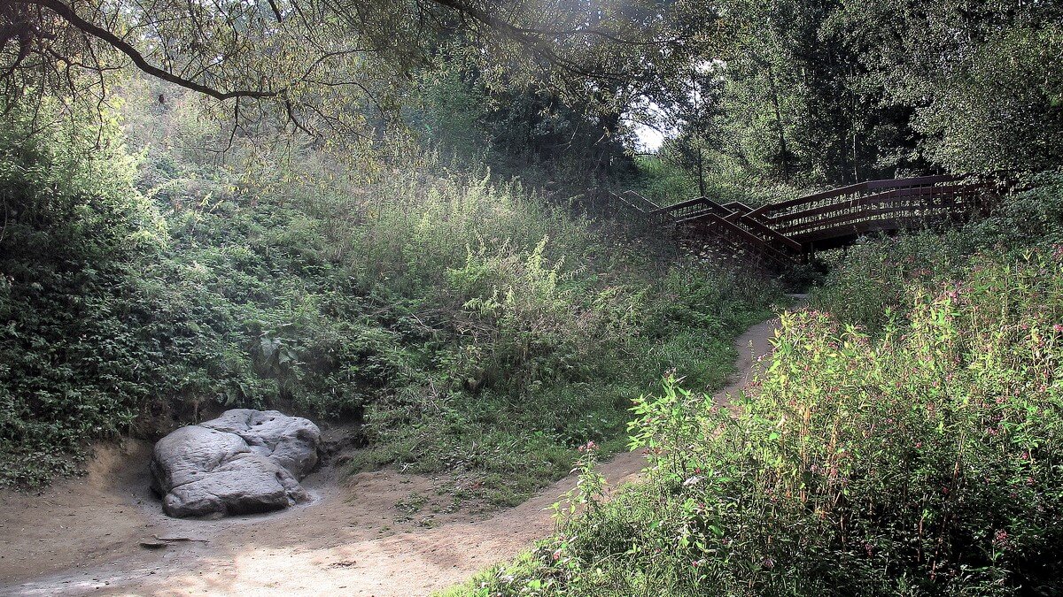 Голосов овраг и Гусь-камень, который по поверью приносит удачу.