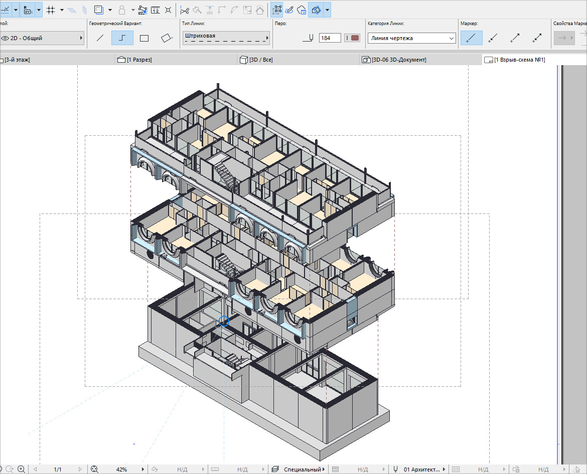 Взрыв схема в ревит по этажам