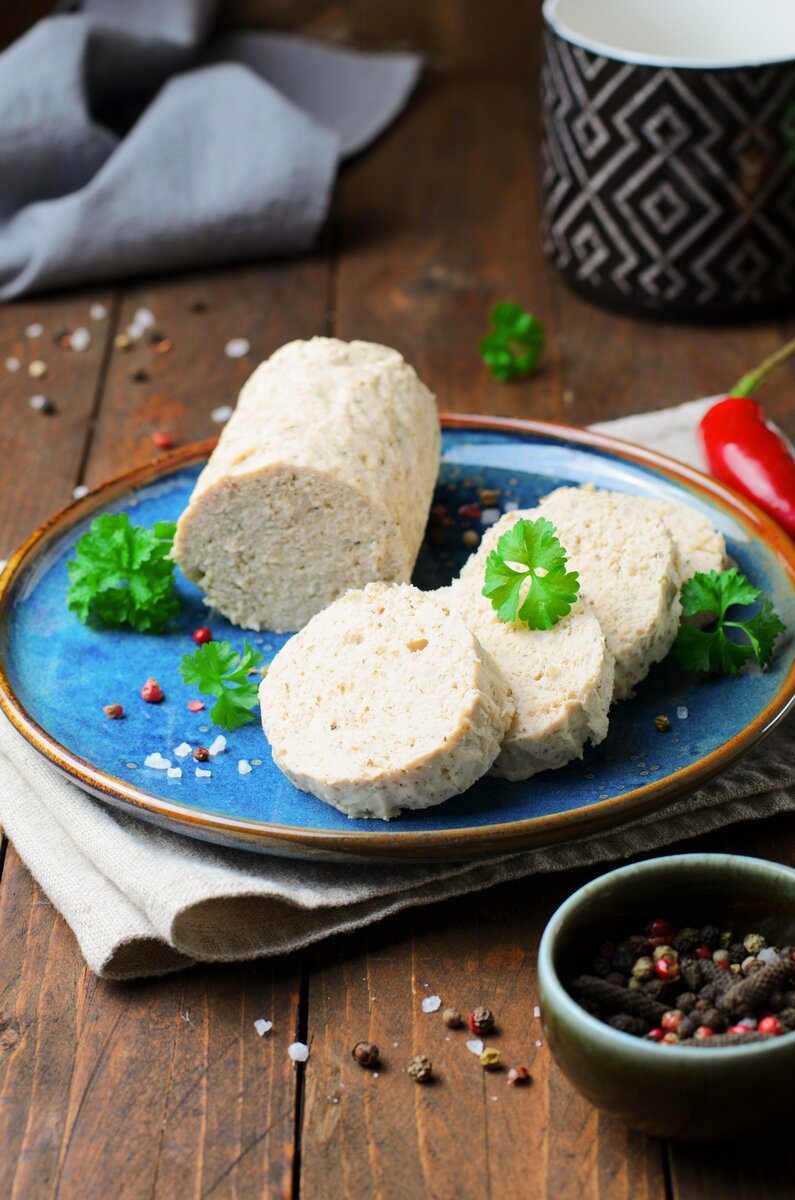 Куриная колбаса с бурым рисом