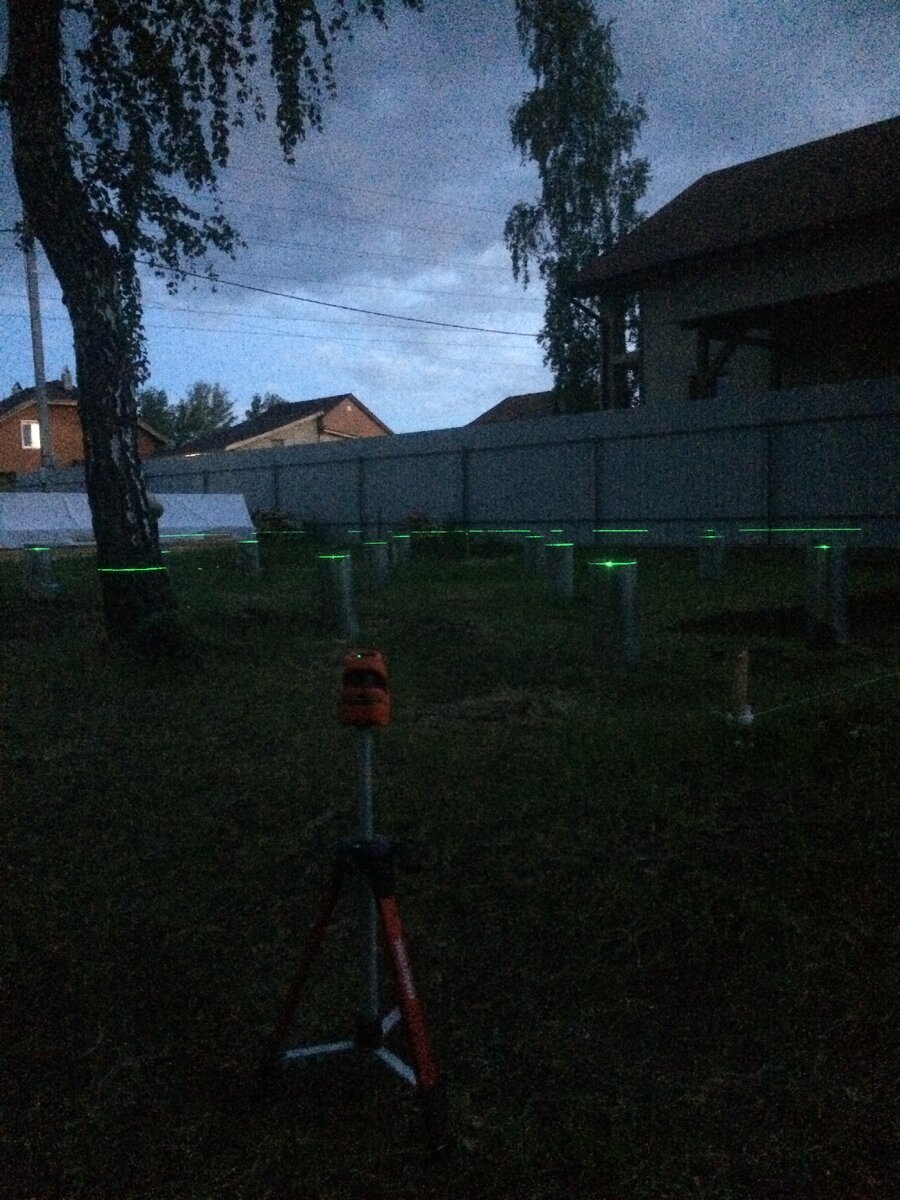 Разметка плоскости свай.