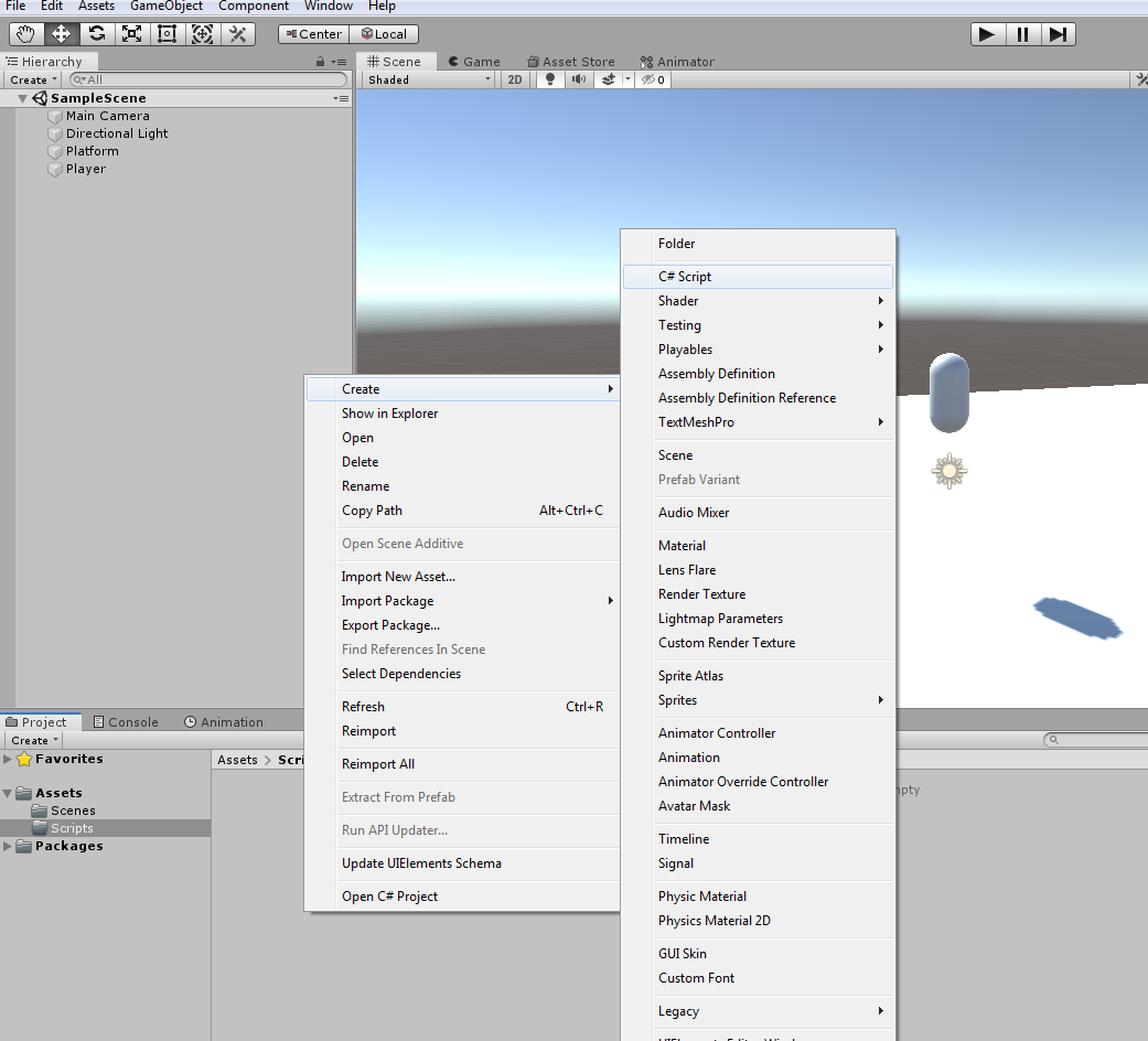 Создание скрипта