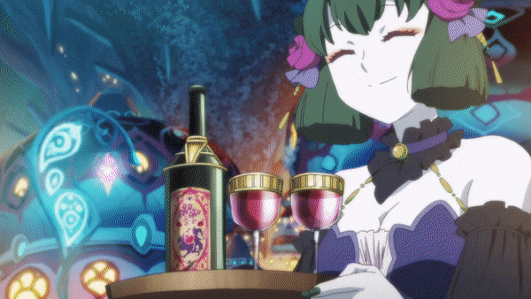 ГИФ'ка из аниме: торгаши окружили героев.