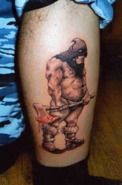 Тату палач с топором.