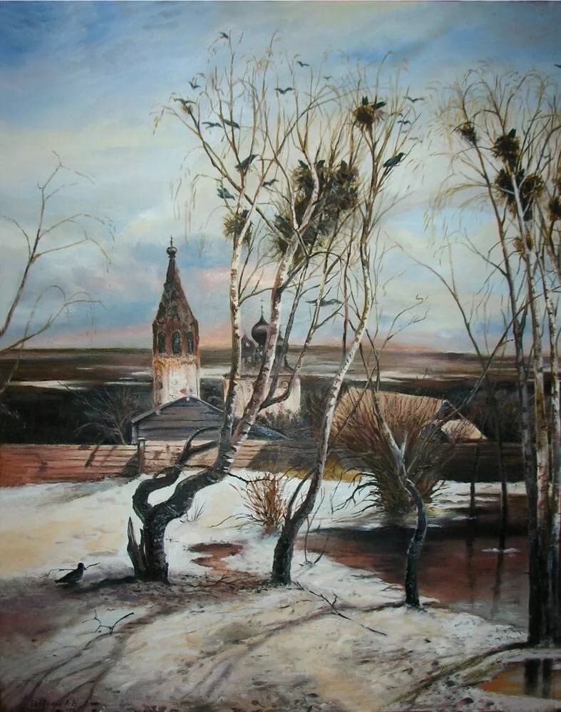 Алексей Саврасов Грачи прилетели. 1871 Холст, масло. 62 × 48,5 см
Государственная Третьяковская галерея, Москва