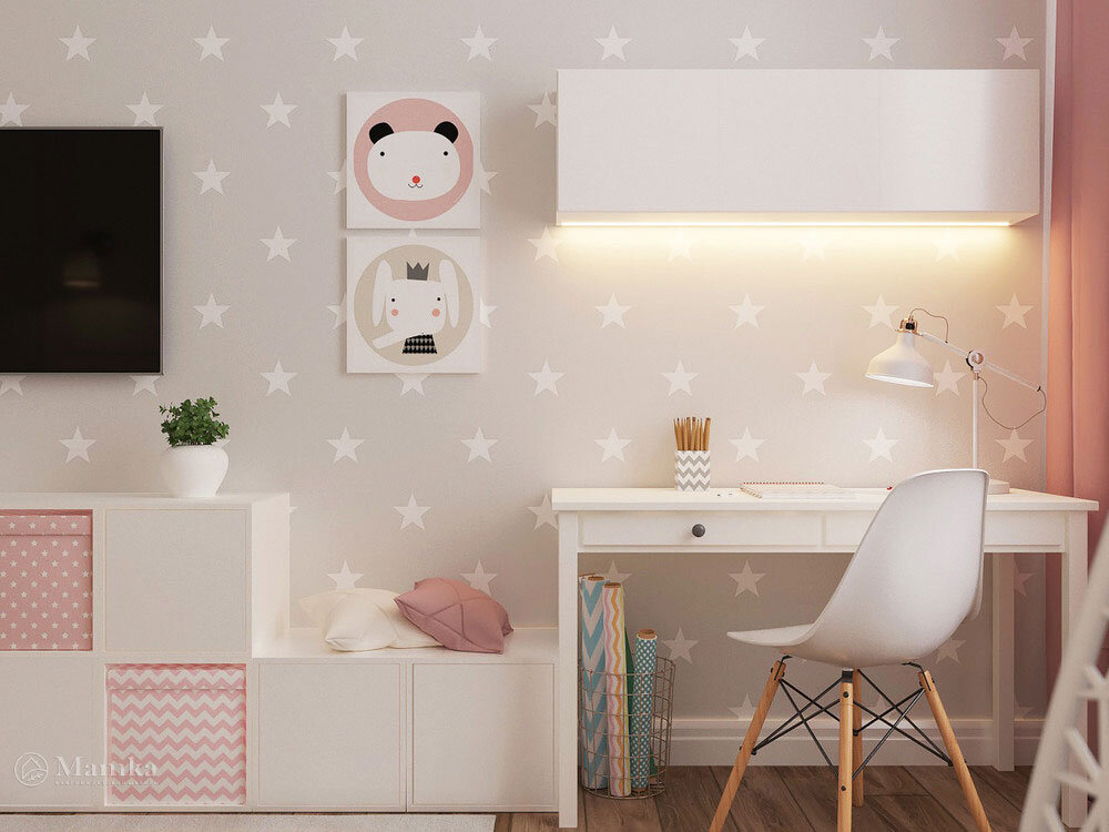 Нежный и чувственный дизайн детской комнаты для милой девочки 