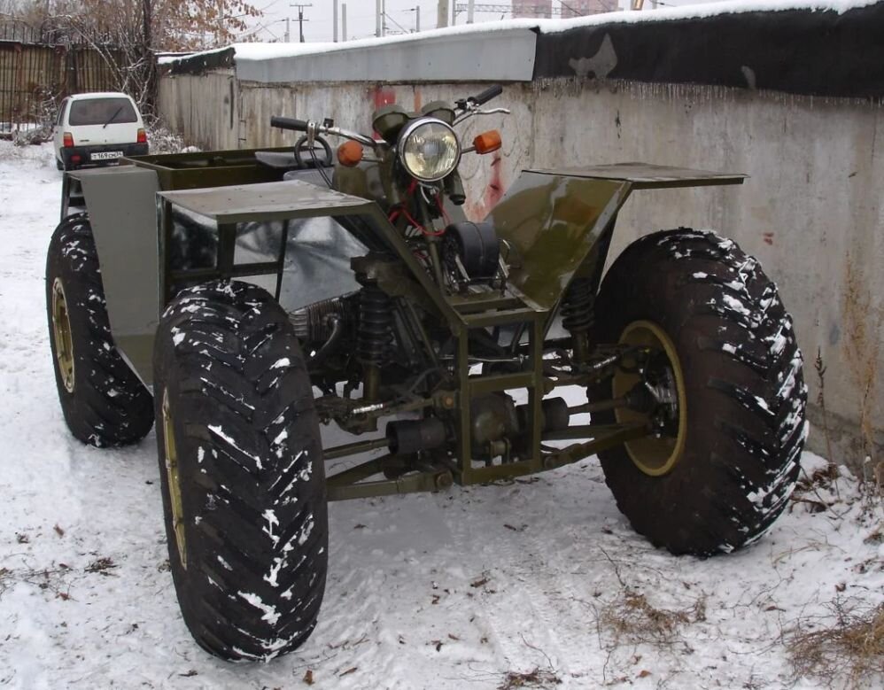 Самодельный квадроцикл на базе мотоцикла Днепр и ВАЗ 2101 Homemade ATV based motorcycle Dnepr