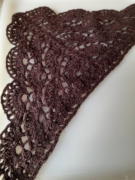 Полушерстяная шаль "Шоколадная ракушка". Апрель, 2022. 