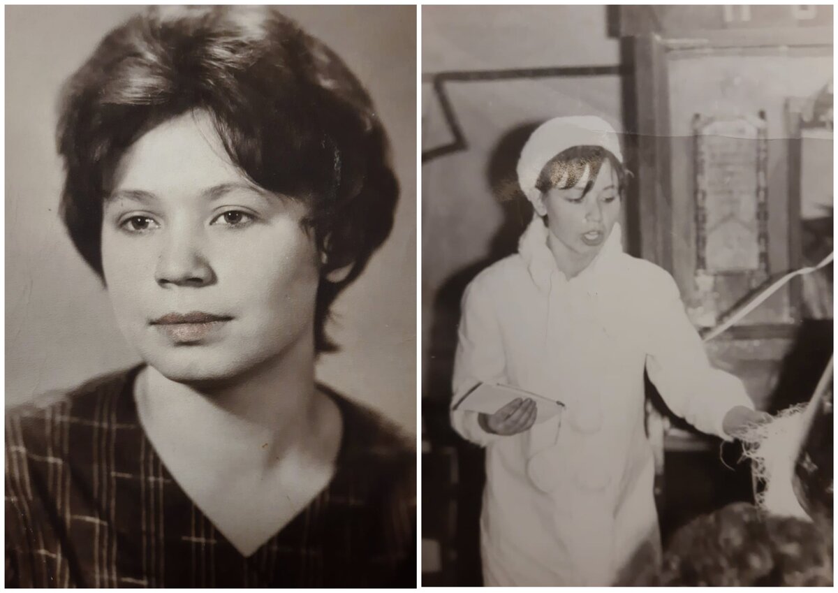 Галина Константиновна в молодости. На фото справа она играет Снегурочку на студенческом вечере во время лыжного похода в Шерегеш. Фото из личного архива