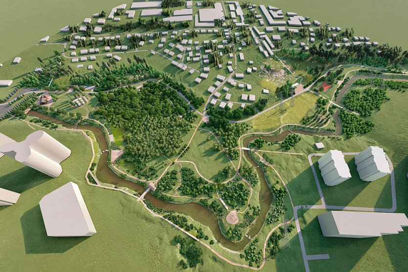 Проект парка в пойме Каменки Визуализация: green.novo-sibirsk.ru/projects.aspx