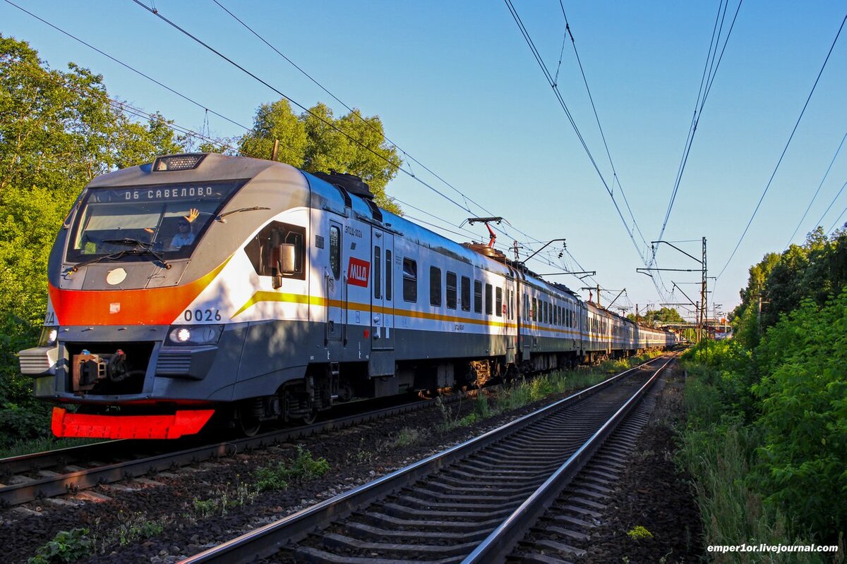 Электропоезд ЭП2Д-0026, перегон Икша - Яхрома 