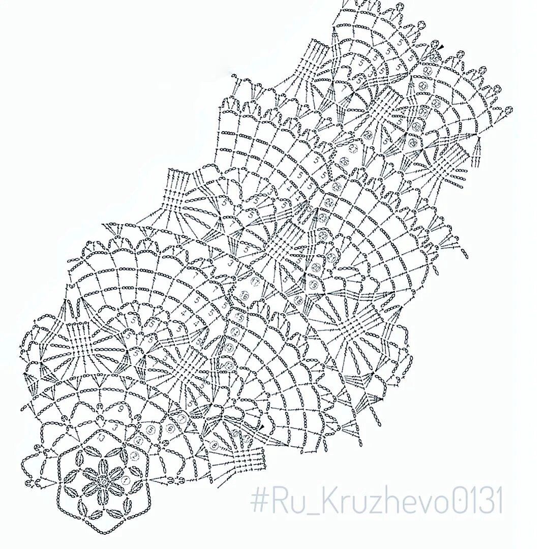 Схема вязания салфетки крючком
