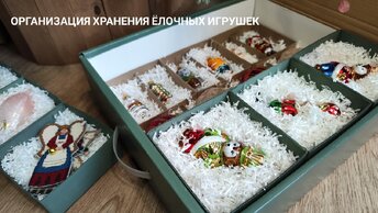 Организация хранения елочных игрушек/Сколько я снимала гирлянду на проволоке с елки?