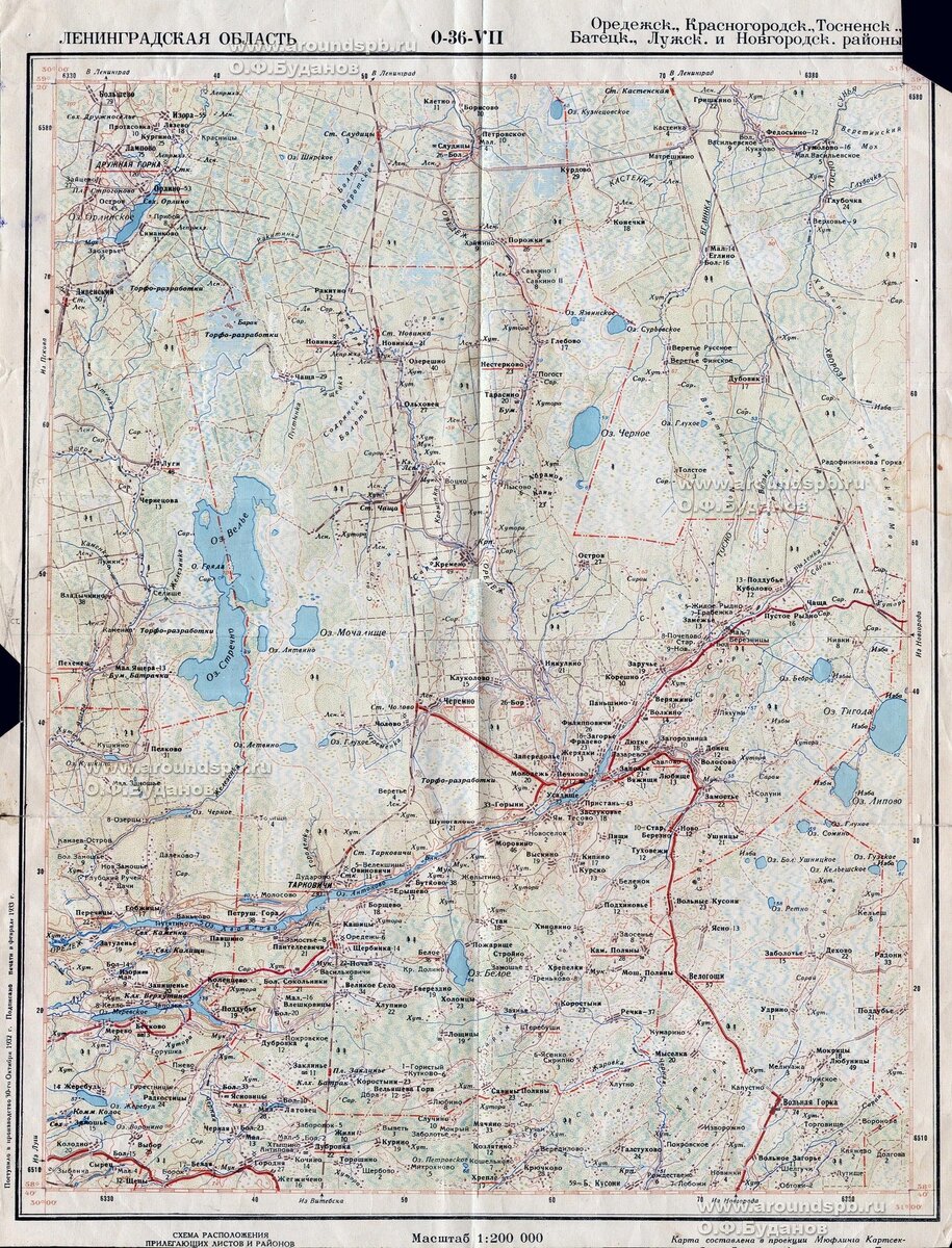 Карта ленинградская область песочный карта