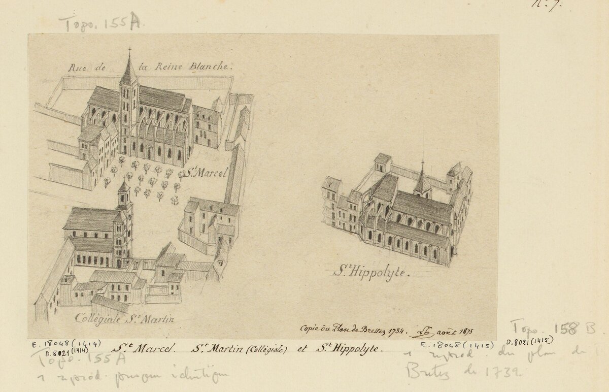 Leon Leymonnerye. Левый берег. Церкви Сен-Марсель, Сен-Мартен, Сен-Ипполит.©Musee de la Ville de Paris, Musee Carnavalet