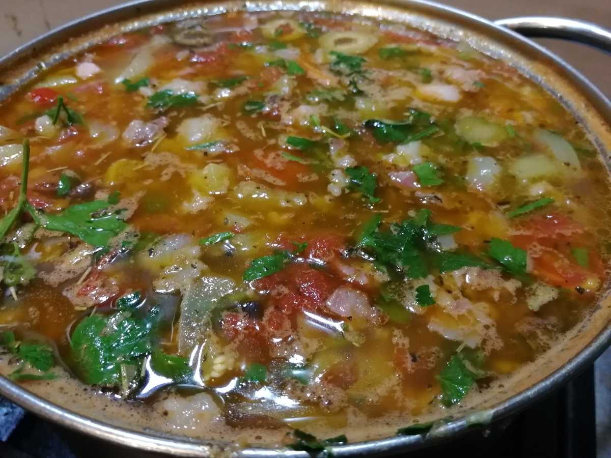Полная кастрюля, еле места хватило! 