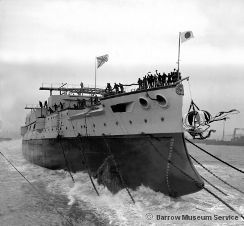 Спуск на воду . 1900 г . Великобритания  город  Портсмут.