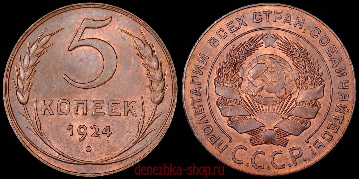 5 копеек 1924 (подлинная монета)