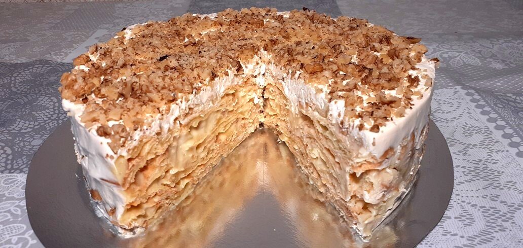 Эклерный торт с заварным кремом