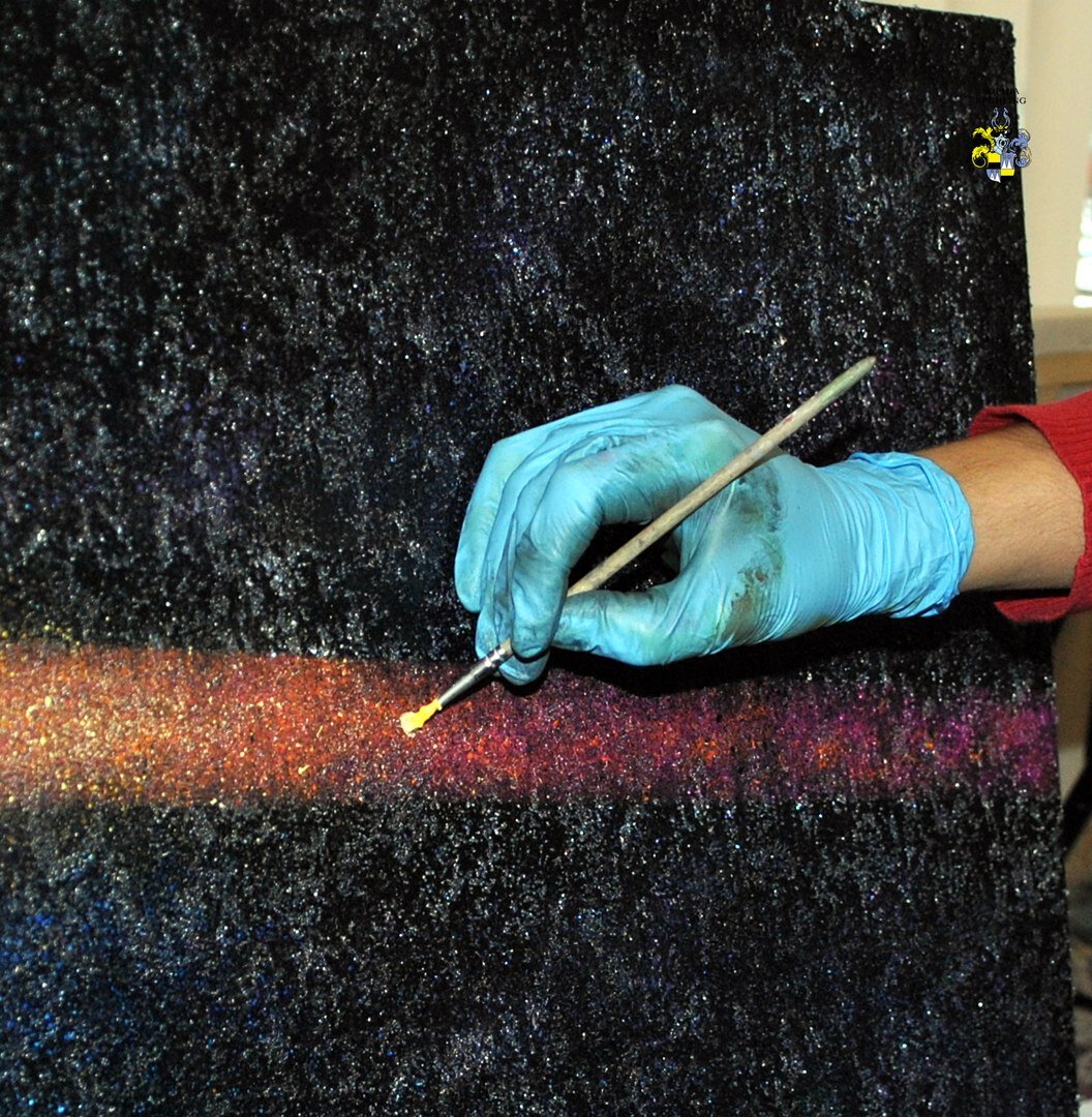 Фрагмент картины "Земля с космоса" (2016 год, выполнена с применением новейших технологий в мастерской художника Софьи Рехлинг"