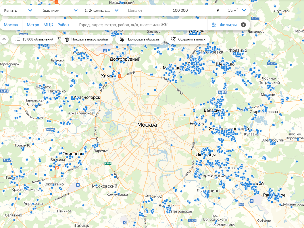 Скриншот с сайта "ЦИАН"