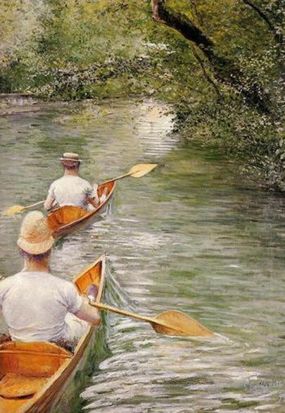 Фотография картины Г. Кайботта "Каноэ" (из свободных источников)