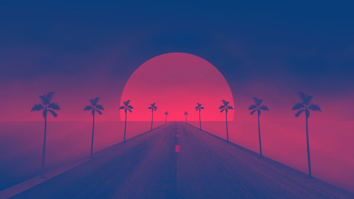 Арт в стиле "RetroWave"