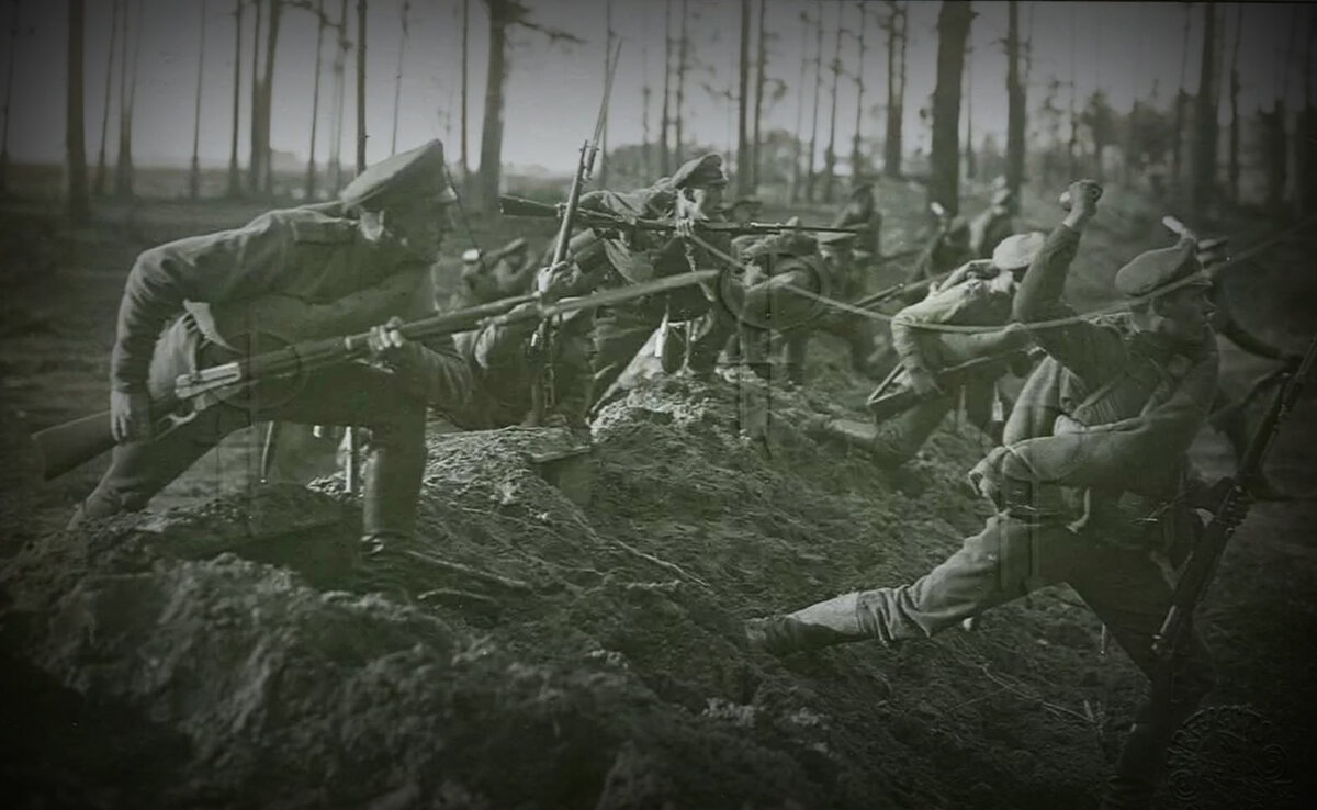 Атака русских солдат